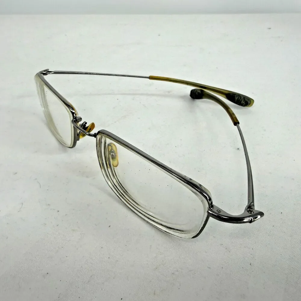 Nike Flexon 4013 046 Eyeglass Frames 53-18-140 Gunmetal Wire Rim DOC Slip Case